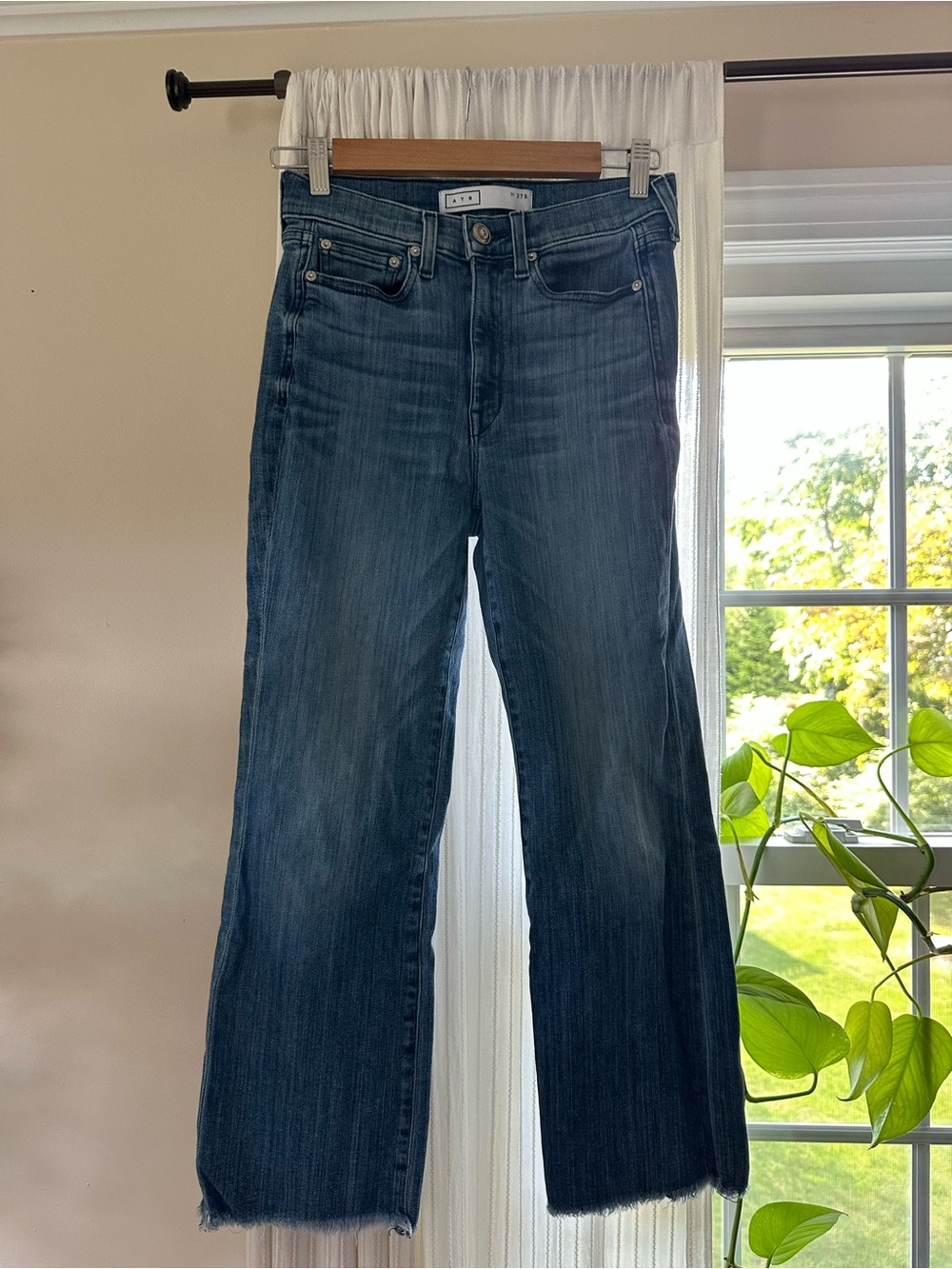 AYR The Bomb Pop Jeans High Rise Fringe Raw Hem